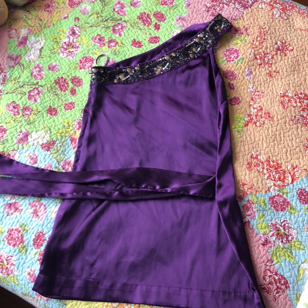 Satin going-out top